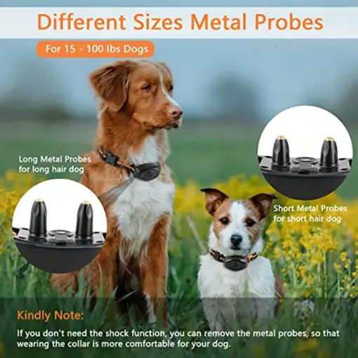 Dog Training Collar; 100% Waterproof Dog Shock Collar with Remote Range 1300ft; 3 Training Modes; Beep; Shock; Vibration; Rechargeable Electric Shock Collar for Small Medium Large Dogs - Image 3